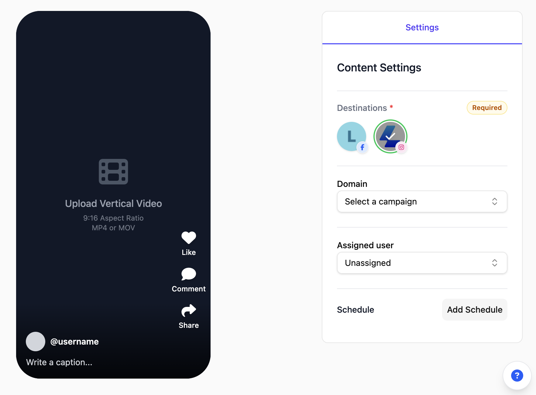 Use the right format for each social app.